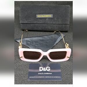 Dolce & Gabbana Light Pink Rectangular Sunglasses